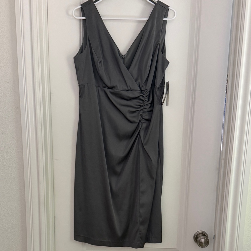 Donna Ricco Pewter Midi Dress